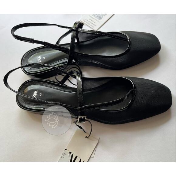ZARA Blogger Fave!!! Slingback Flats NWT LAST ONE!!! 🖤 - Picture 6 of 16